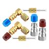 R12 auf R134A Klimaanlagen-Anschlussstück Umrüstadapter-Kit, Schnellkupplungsventil A/C 90-Grad-Anschlussstück Retrofit-Adapter Hoch-/Niederdruck