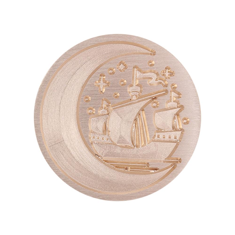 25mm Retro Round Marine Seal Wax Seal Stamp Head DIY Envelopes Stamps Replace Heads For Wedding Invitation Signature Kids Toy