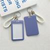 Multicolor Matte Plastic Id Card Holder Wrist Lanyard Scratch Resistant Shell For Students Office Workers Access Cards