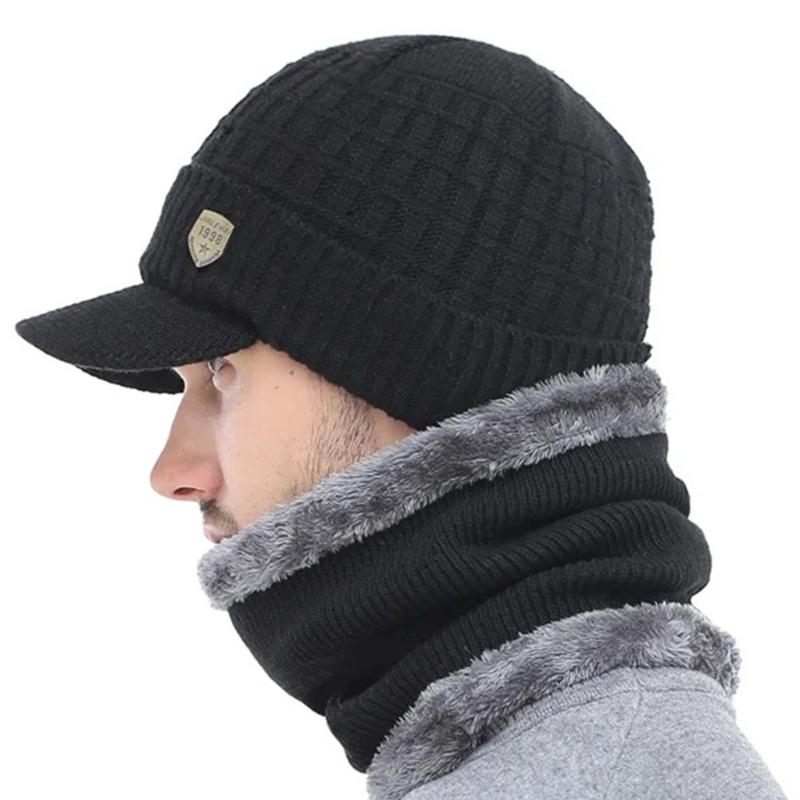 Winter Hat And Scarf Set Acrylic Cold Weather Accessory For Men Women Kids