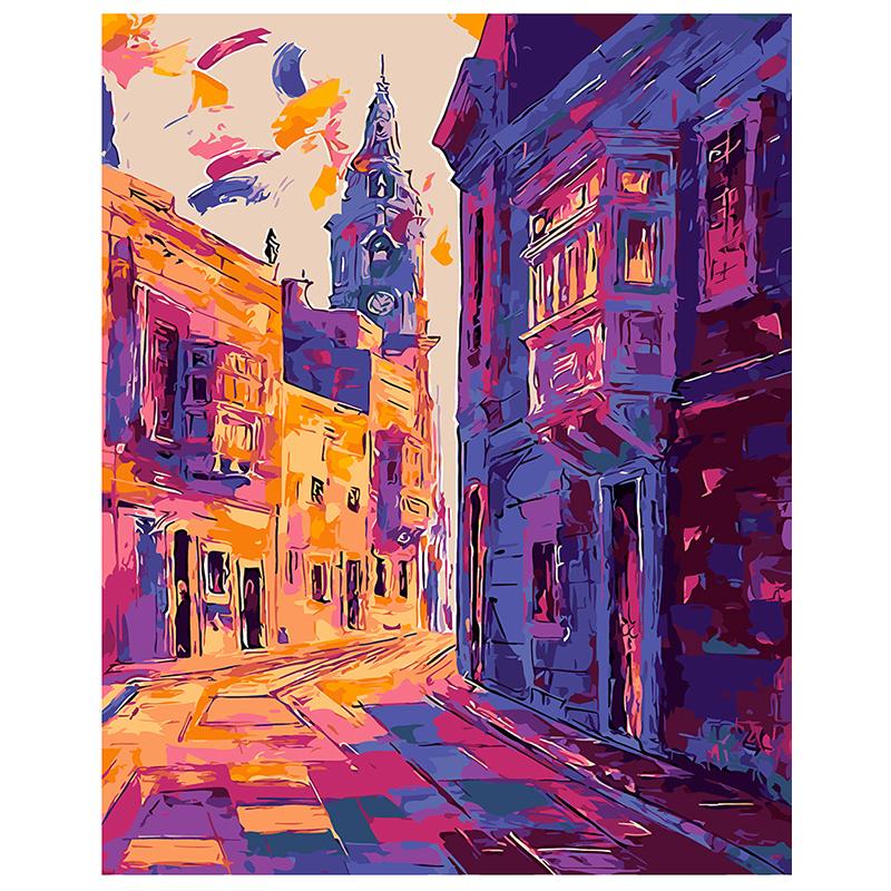 

DIY Oil Painting By Numbers Handicraft Decor 40x50CM Frameless Pop Art City