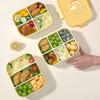WORTHBUY 1200/1400ml Plastic Divided Lunch Box For Student Microwave Portable Large Capacity Sealed Fruit Salad Food Container