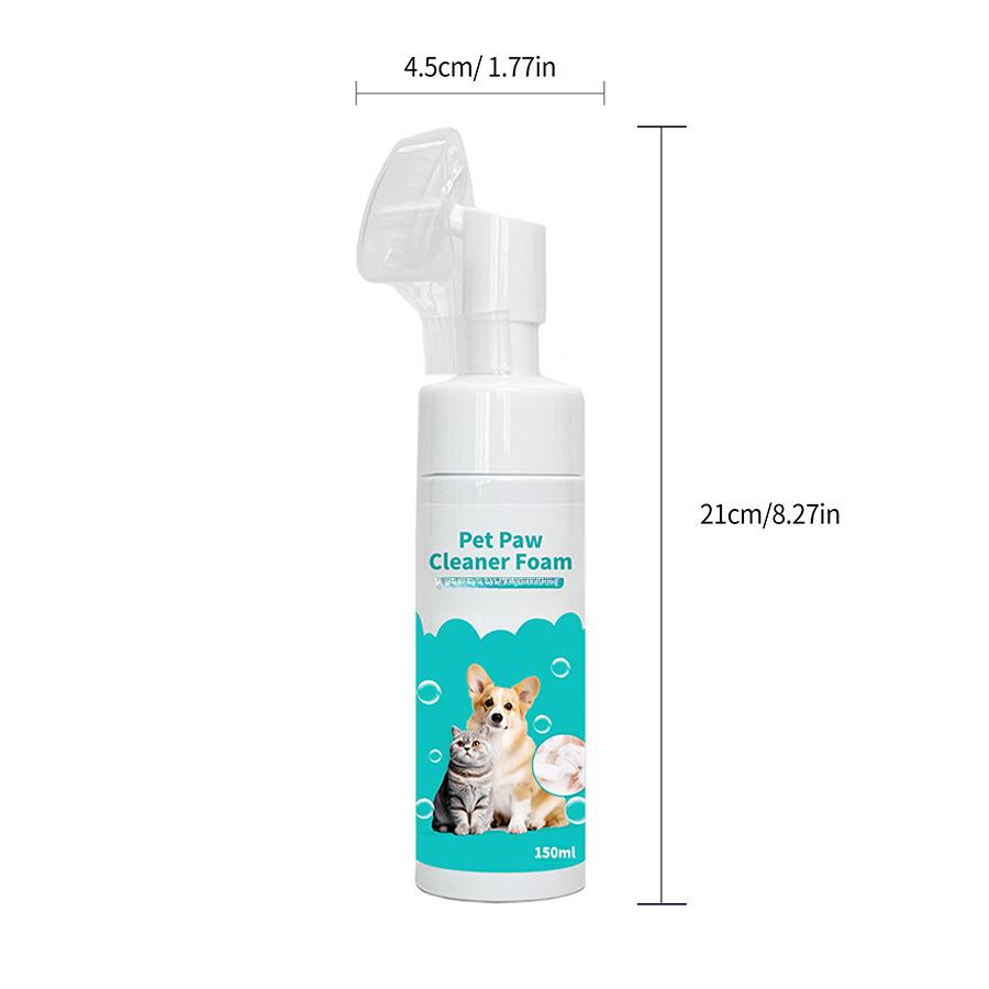 Cross-Border Pet Paw Cleaning Foam for Dogs & Cats - No Rinse, 150ml