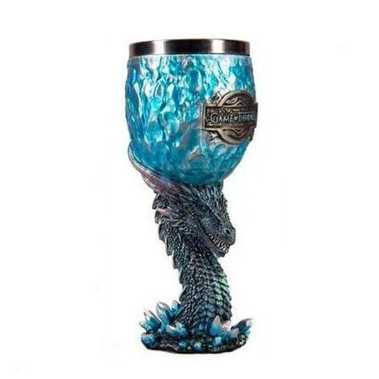 Game of Thrones 3D Carved Stainless Steel Beer Mug and High-Stemmed Glass