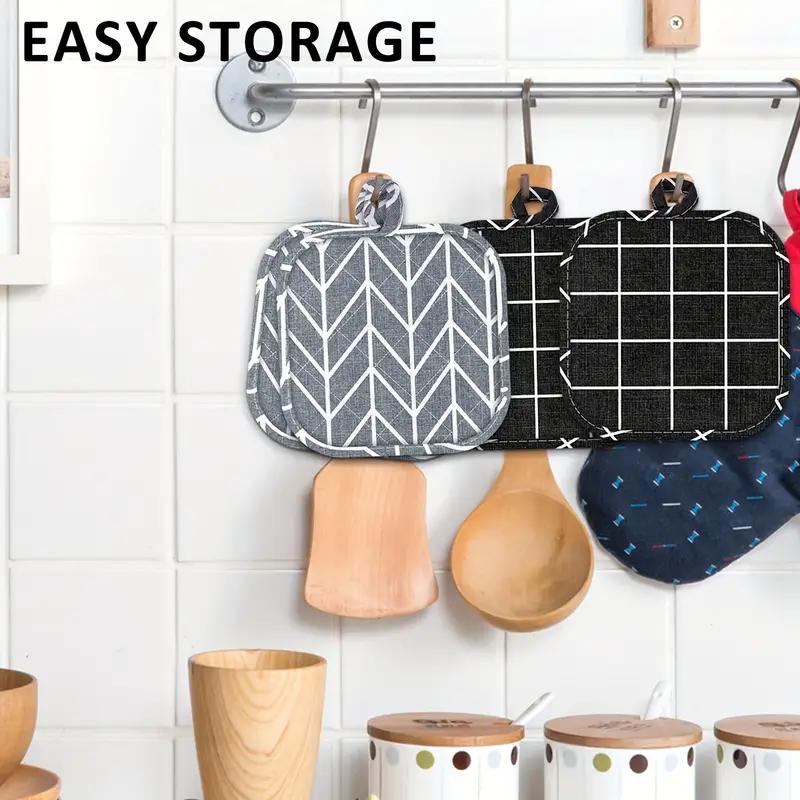 Hohe Hitzebeständigkeit 4-teiliges Ofenhandschuh- und Topflappen-Set, Superdicke Küchen-Ofenhandschuhe mit Verlängerung 500 Grad