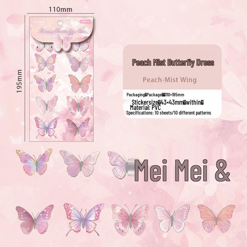 Dream Butterfly Whispers: Gold Foil 3D Butterfly Stickers for Journals & Collages - 6 Styles