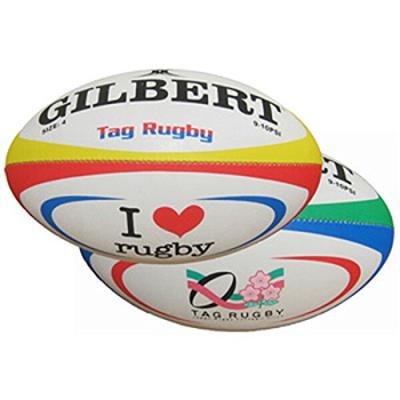 Gilbert Tag Rugbyball, JRFU-empfohlene Größe, Weiß, GB9131, Ausrüstung, 4 Stück