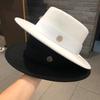 Internet celebrity basin hat children British retro M standard elegant flat top hat spring and autumn big eaves black bucket hat female tide