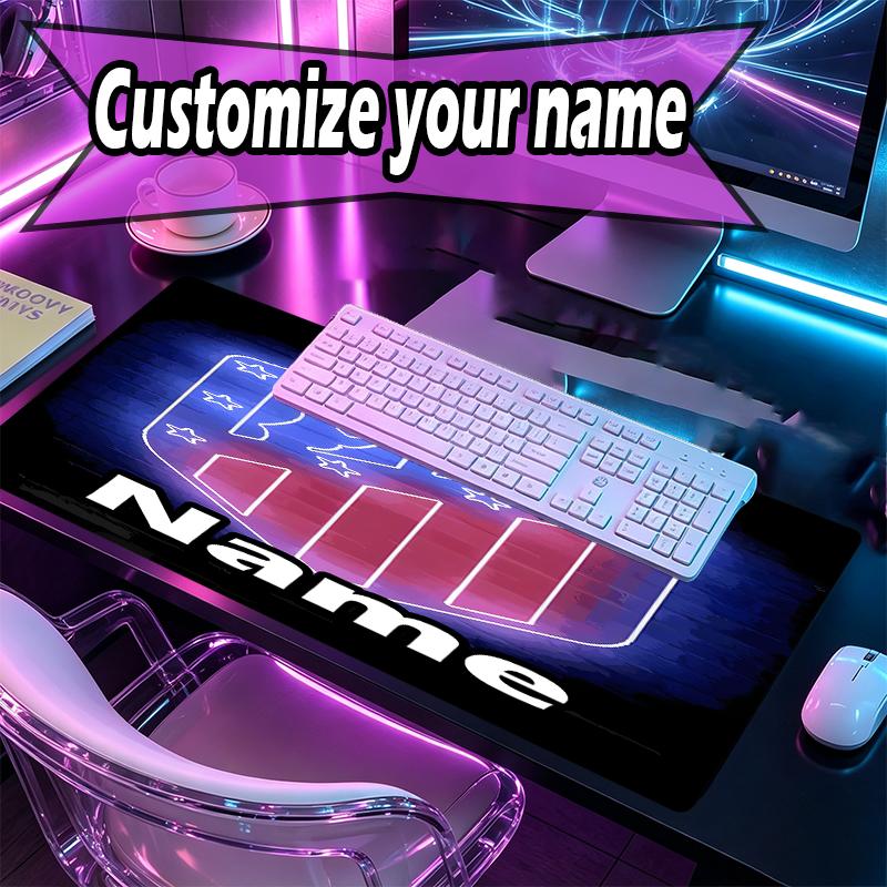 Custom Name Personalized football team Pattern Mousepad, Laptop PC Desk Mat, Decorative Desk Mat for Home Keyboard Pad Gift