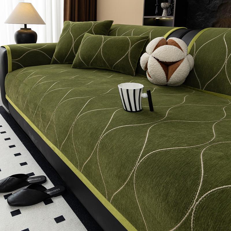 

Sofa Cushion Fixed Non-Slip Four-Season Universal Light Luxury High-End Seat Cushion Cover Retro Leather Special Sofa Cover 70*70cm