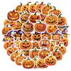 50 PCS Laser Pumpkin Sticker Halloween Stickers Holographic Flash Sticker for Gifts Cups Waterproof Removable Halloween Stickers
