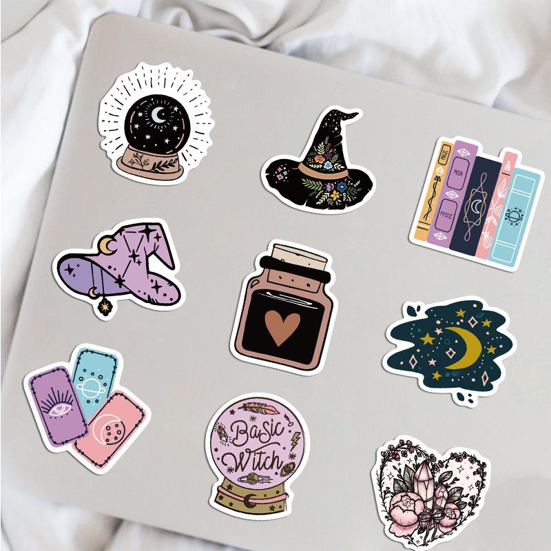 50pcs Magic Witch Beauty Art Cartoon Sticker DIY Phone Laptop Luggage Skateboard Graffiti Decals