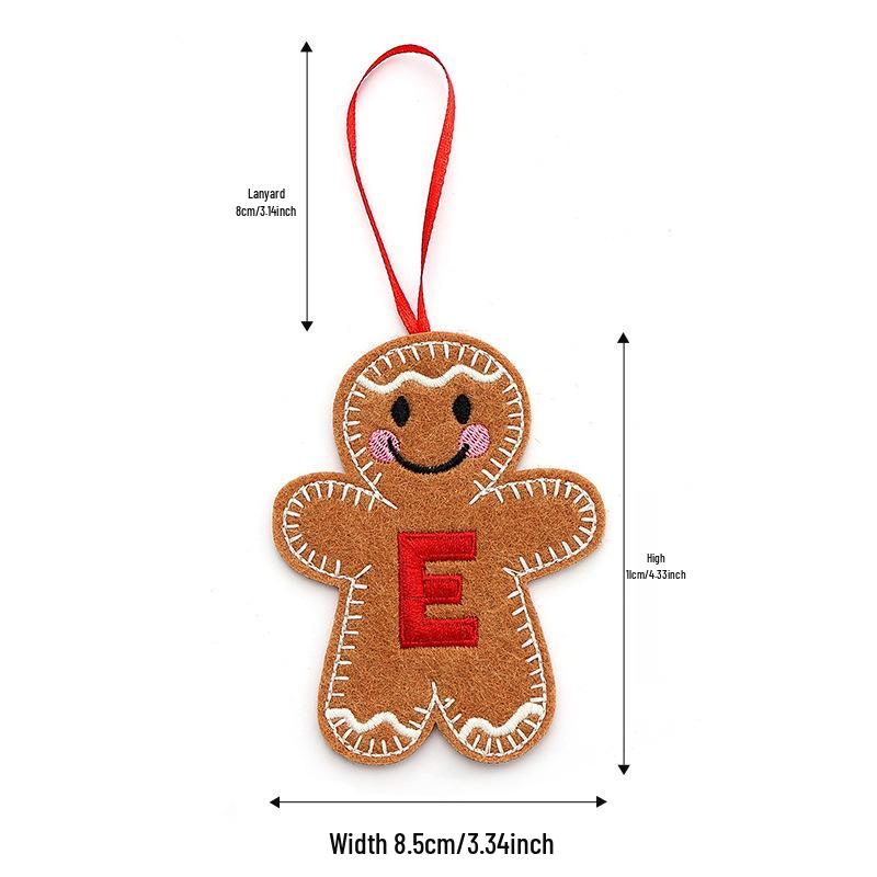 Christmas Gingerbread Man Ornaments: Festive Alphabet Hanging Decorations