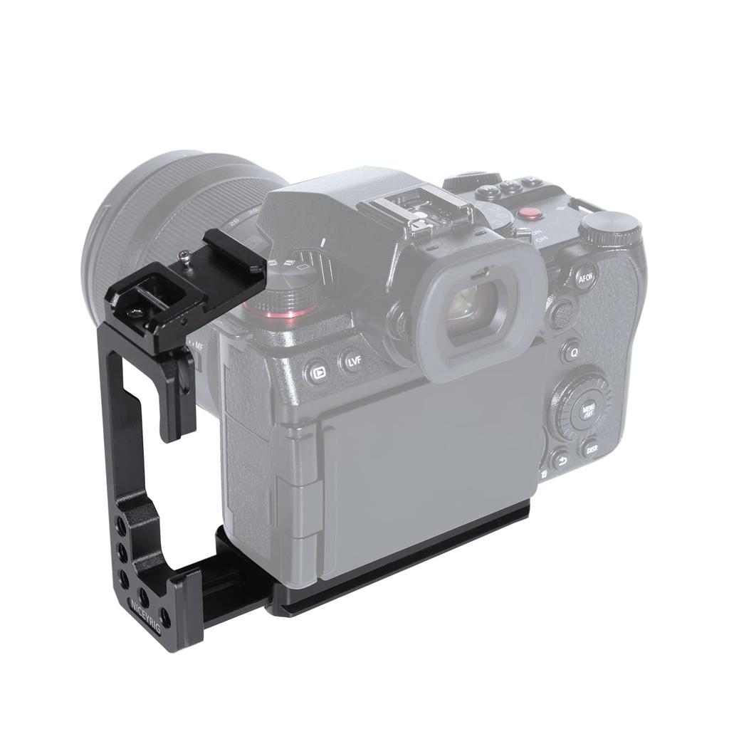 NICEYRIG Camera Cage L-Shaped Plate for Panasonic LUMIX S5 / LUMIX S5 Mark II / LUMIX S5 Mark II X / Panasonic DC-G9M2 - 405