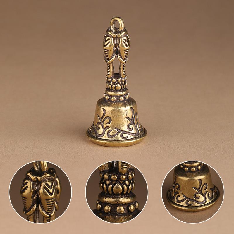 Tibetan Bronze Bell Antique Bell Christmas Tree Pendant Brass Handicraft Magic Bell Wind Bell Shui Feng Bells For Decoration