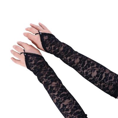 Mode Hochzeit Damen Ellbogen Floral Damen Handschuhe Dünne Handschuhe Fingerlose Fäustlinge Lange Spitze Handschuhe