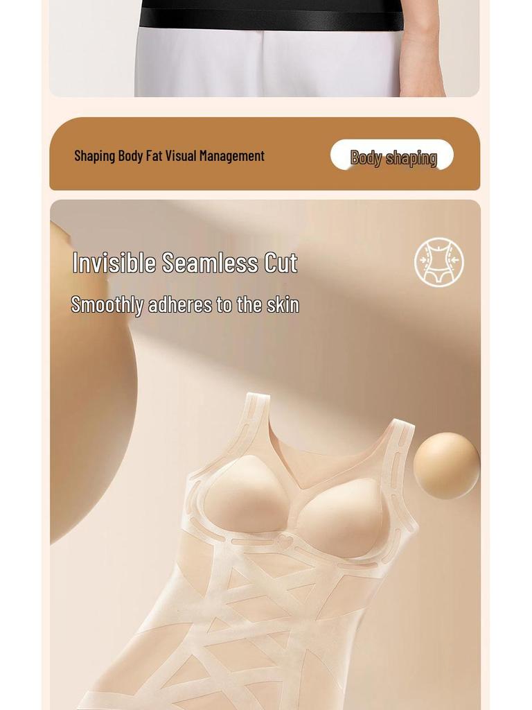 Women's Seamless Cross Compression Body Shaper Vest - Breathable, High-Elastic, Fixed Cup