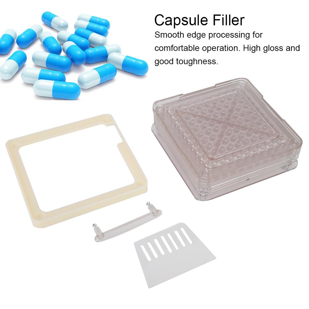 100 Holes Acrylic Capsule Filler Manual Capsule Powder Filling Machine Board  Tool for Size 00#