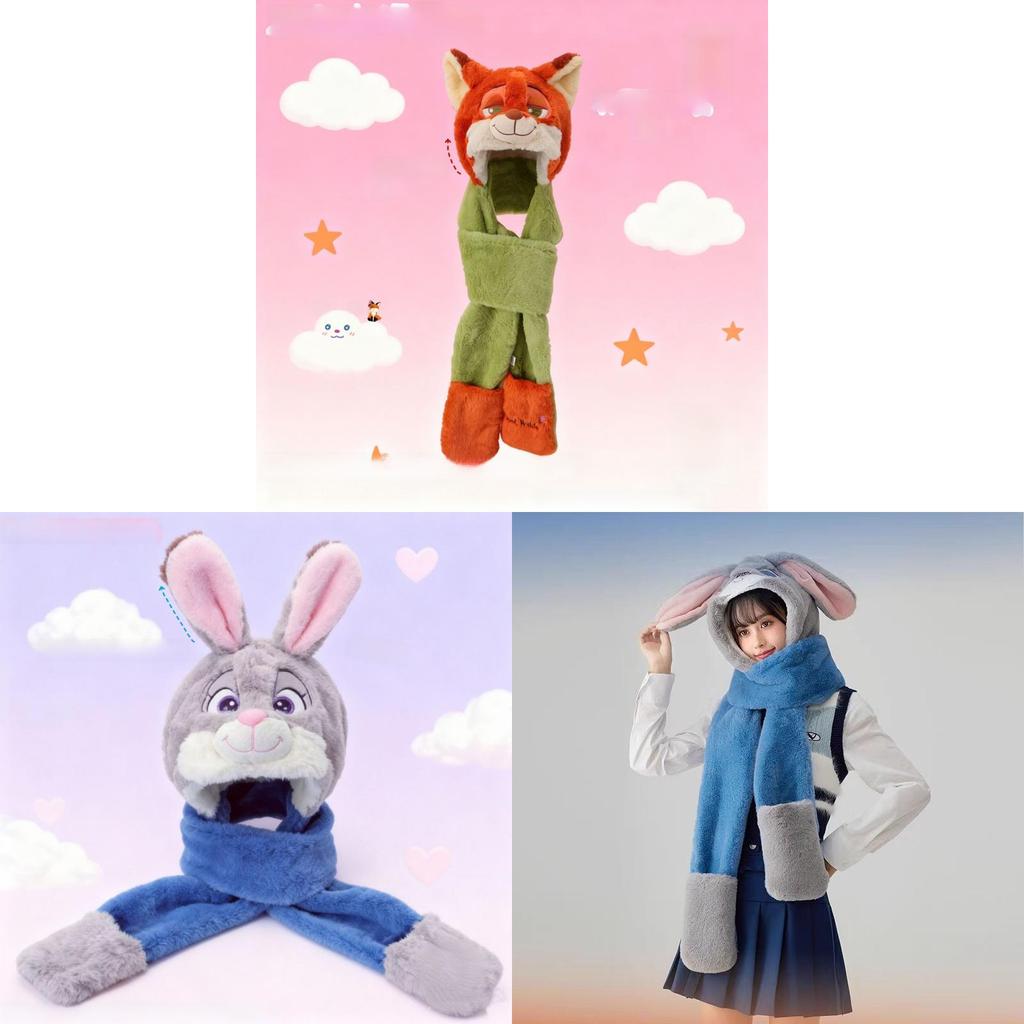 Fuchs Plüschtier Hut Schal Handschuhe Set Für Winterliche Wärme Und Cosplay