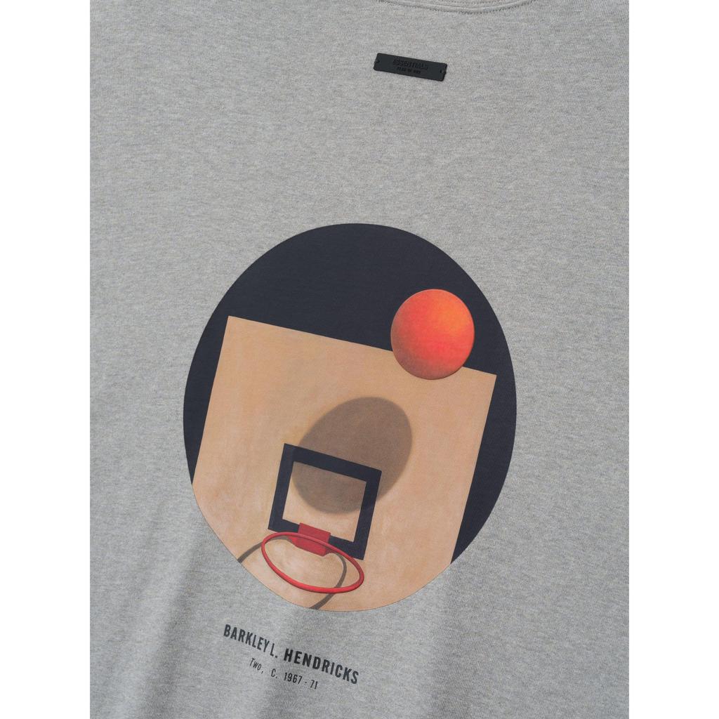 Fear of God Essentials NBA x Barkley Hendricks Long Sleeve V-Neck Tee Concrete Heather Unisex Tops Grey 125BH264702F