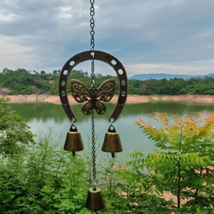 Metal Horseshoe Wind Chime Garden Ornament Wind Chime For Outdoor Space Garden Decoration Decorative Installation