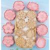 Flower Shaped Cookie Cutters Biscuit Mould 3D Frosting Cookie Cutter PP Material