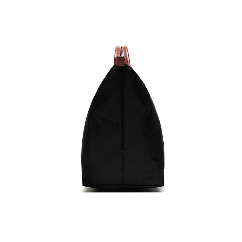 Longchamp Borsa da Viaggio Tote Grande Pliage 45 Originale Tela in Poliammide Riciclato e Pelle di Mucca Borsa Tote da Donna Nera 1624089001
