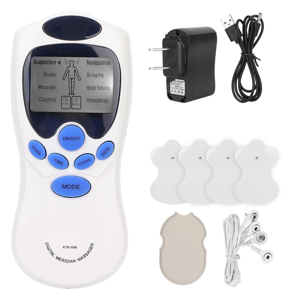 Muscle Stimulator Portable Mini Electronic Pulse Massager EMS Machine with 4 PadsUS Plug 100‑240V