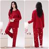 100% Cotton Women's Red Pajamas - Spring/Fall Wedding Year of the Rat Long Sleeve Plus Size Set