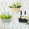 Metal Hanging Flower Pots for Railing Fence Planter Box with Detachable Hooks Drainage Holes for Outdoor Plant Balcony
