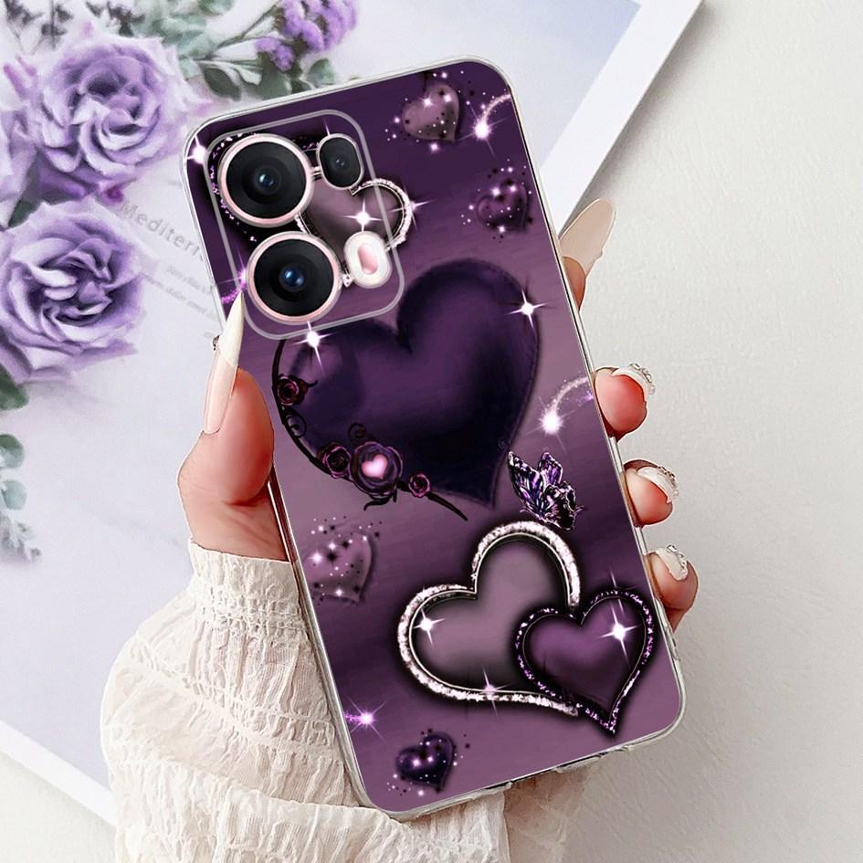 For OPPO Reno13 Pro 5G Case CPH2697 Fashion Flower Butterfly Soft Silicone Phone Cover For OPPO Reno 13 CPH2689 Reno13Pro Bumper