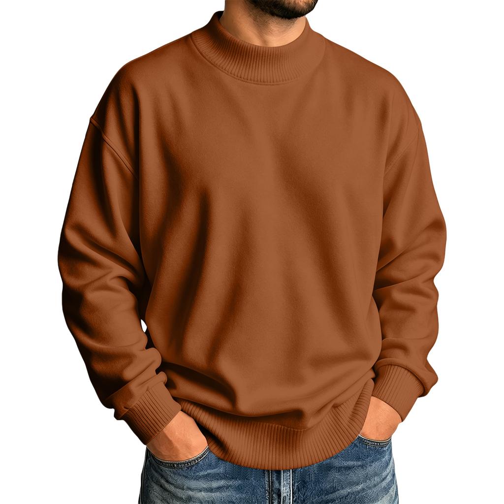 Men's Color Lined Knit Sweater Casual Thermal Base Layer for Everyday Wear