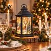 Winter Seasonal Lighting Interchangeable Crystal Lantern 4 Replaceable Holiday Scene Panels Night Light Cozy Fairy Light Lamp Theme Decorative