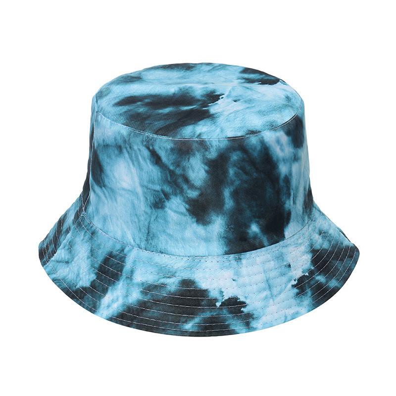 Tie Dye Fisherman Hat Sun Protection Hat Ink Wash Dye Bucket Hat Summer Unisex Fashion