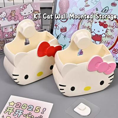 Sanrio Hello Kitty Toothbrush Storage Rack Cartoon Anime Cute Bathroom Large Capacity Storage Box Girl&Child Holiday Gifts