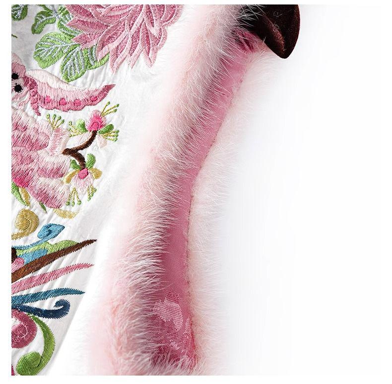 Vestă de damă brodată, căptușită cu bumbac, în stil etnic: Jachetă groasă nouă chinezească de toamnă/iarnă