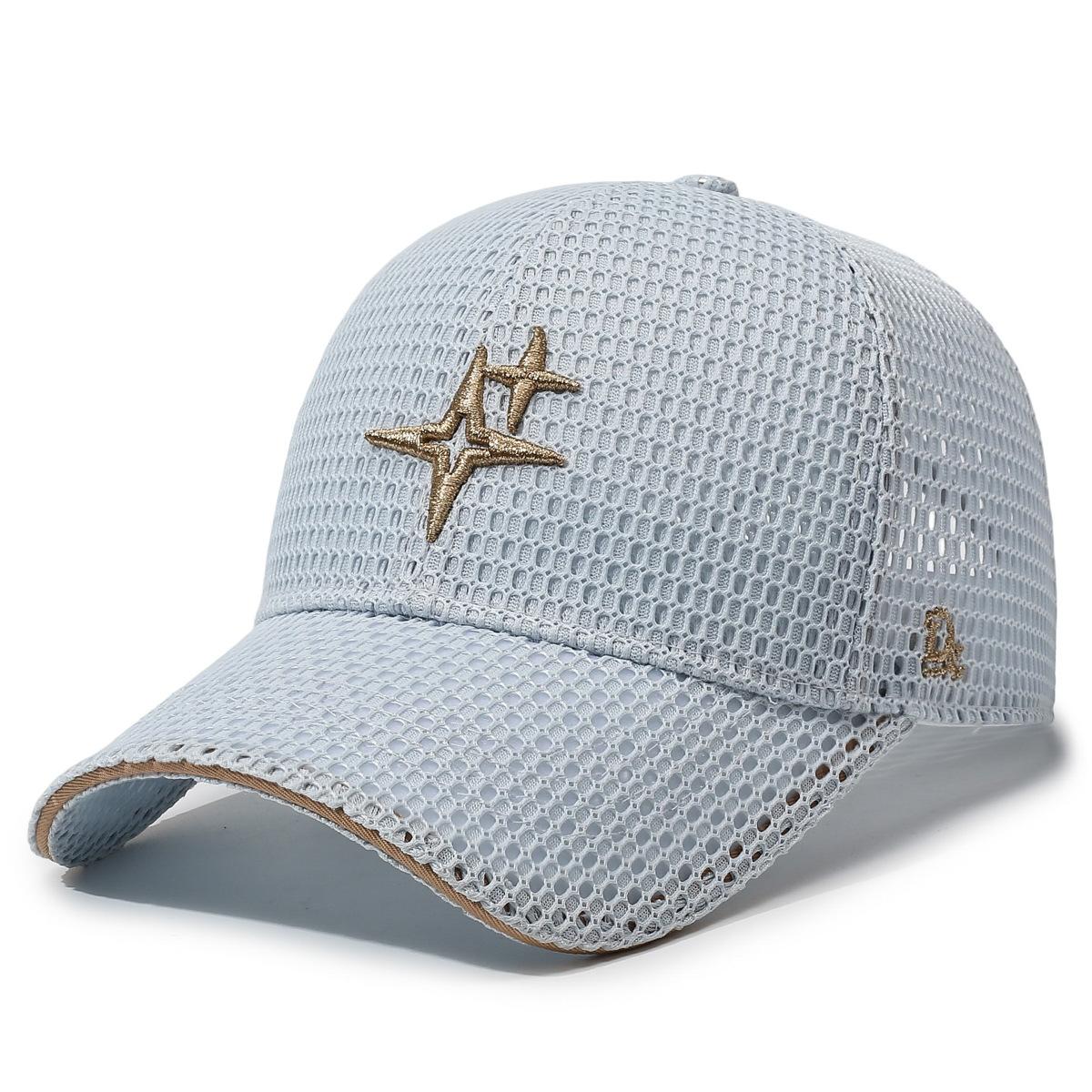 

NORTHWOOD Breathable Mesh Baseball Cap for Men Women Fashion Embroidered Stars Peaked Cap Outdoor Sun Hat 55-60 cm серый