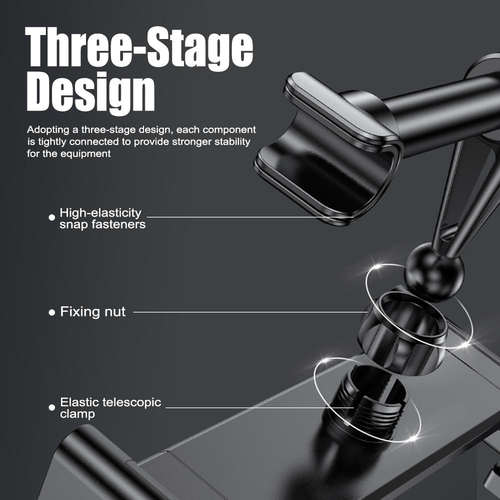 Telescopic Car Headrest Phone Holder Mount for Back Seat, 360° Rotating Tablet Stand Bracket for Kids Watching 5-13 Inch Devices