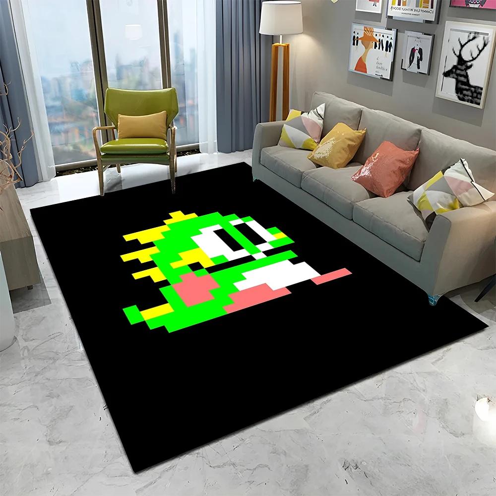 Tappeto Tappetino Decorativo per Casa Soggiorno Camera da Letto Divano Zerbino, Tappeto per Area Giochi Bambini Tappetino Antiscivolo, Gioco Cartoon Bubble Bobble Tappeto per Gamer