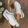 Lässige weiße Sneaker mit weicher Sohle für Damen 2025 Frühling Herbst Mode Rutschfeste Laufschuhe Damen Leicht Flache Sportschuhe