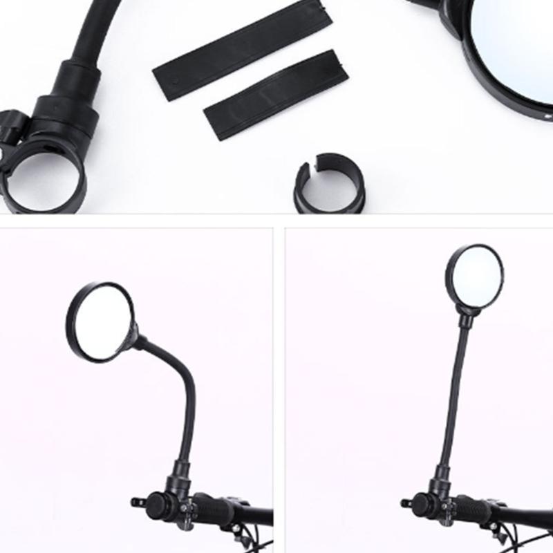 Universals Bike Glass Adjustable Handlebar Rearview Glass Wide Angles Safety Glass for Electric Bike Cycling