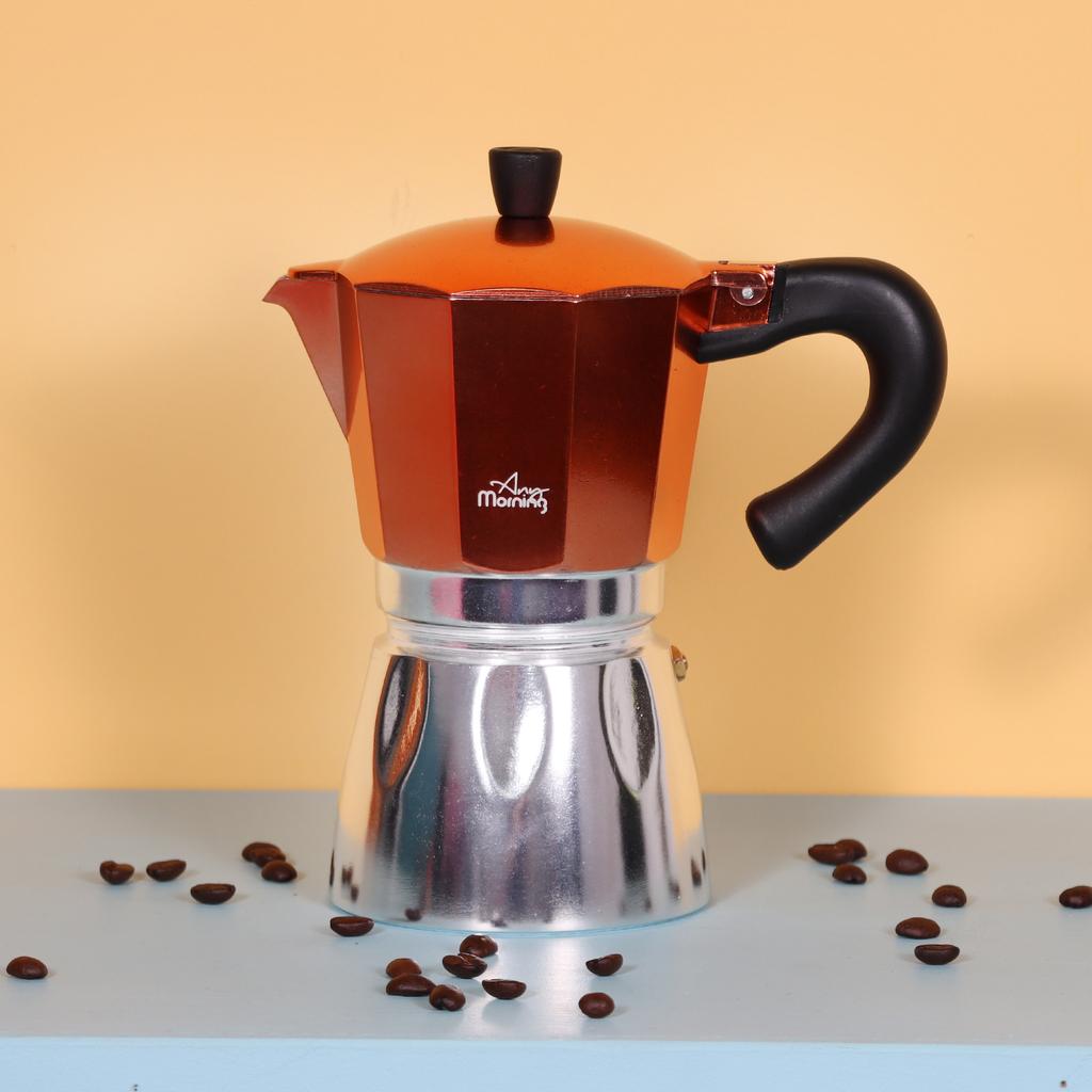 Any Morning Varná deska Espresso hliníková moka konvička, 240 ml - 8 oz