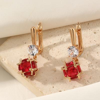 Ball Drop Earrings for Women 2025 New Fashion Zirconia Dangle Earring Golden Jewelry Wedding Party Accessories