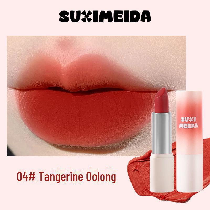 Suzy Meida Velvet Soft Matte Lipstick - Mocha Milk Brown, Skin-Whitening, Student Party Wear.