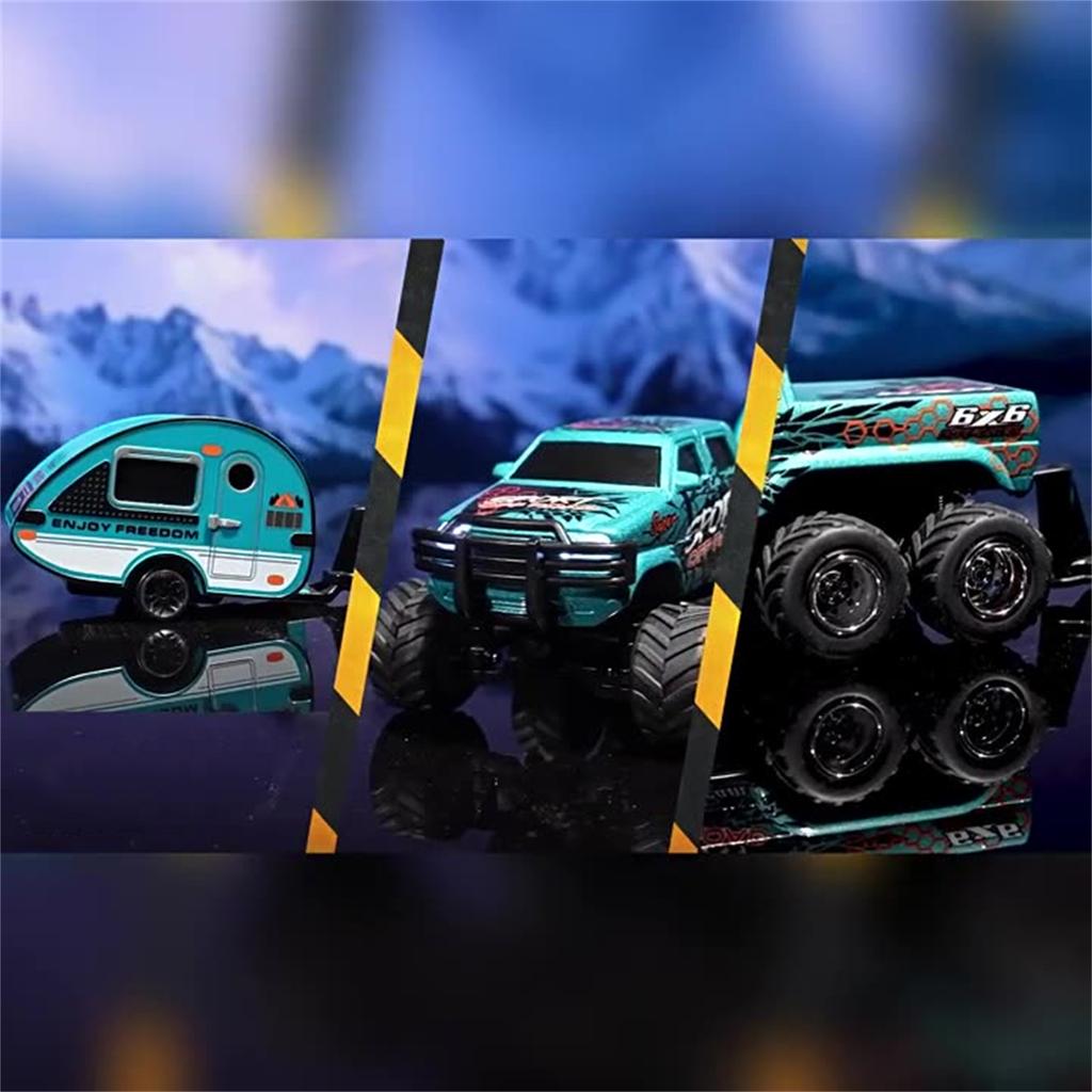 RC Truck, 1:64 Scale Truck With Lights, Remote Control Truck, 2.4GHz Rc Truck, Rechargeable Remote Control Semi Truck With Trailer