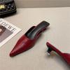 Fashion Woman Slippers Pointed Toe Outside Job Sandals Slides Mules Low Heel White Shoes for Women with Comfortable Luxury Korea Style