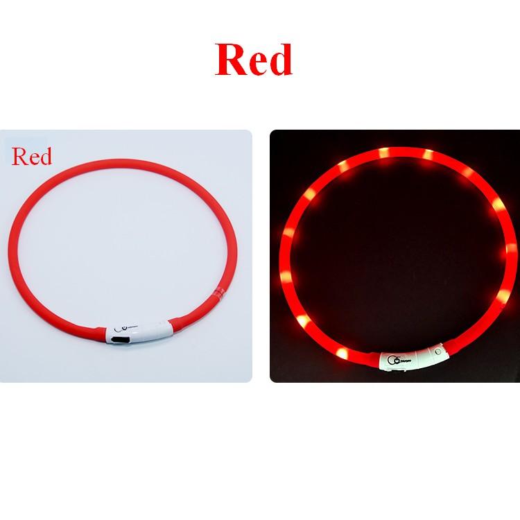 Collare LED in Silicone per Cani Ricaricabile 3 Modalità di Lavoro Più Leggero Più Morbido Max 70 cm Sicurezza Notturna Lampeggiante Collare Luminoso Anti Smarrimento