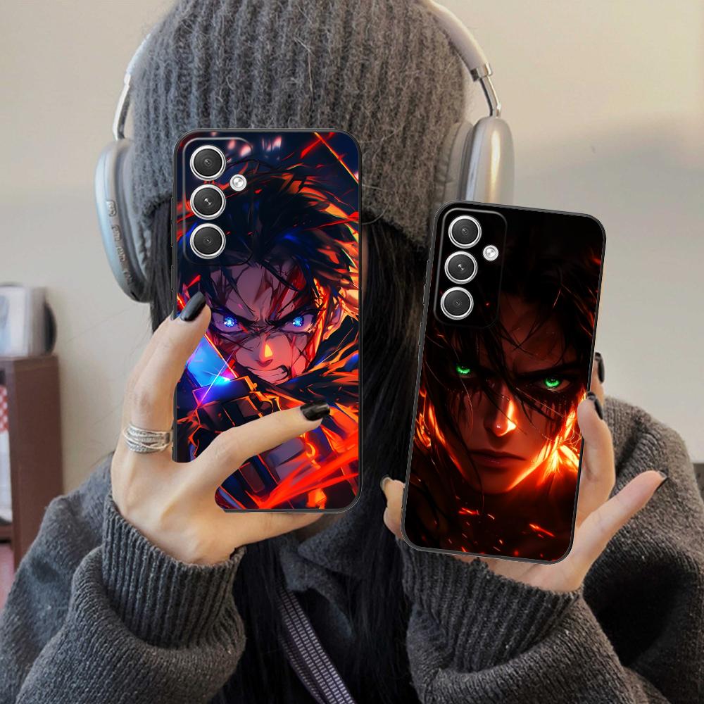 AOT Eren Mobile Cell Phone Case for Samsung Galaxy S25 S24 S23 S22 S21 S20 Note20 Plus FE Ultra Colour Protective Luxury Cover