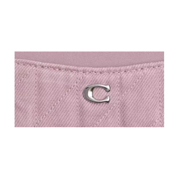 Coach Essential 11 Letter Logo Leather Card Holder Women Accessories Pink CBF61-LHY24