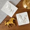 2 Pieces Running Pony Mold Silicone Horse Baking Mold DIY Fondant Molds Handmade Square Cake Chocolate Mold Decoration